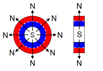 Magnet Ring radial magnetisiert